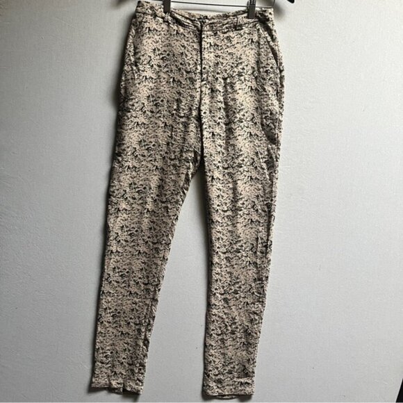 Obakki patterned silk taper relaxed pants Sz 4/ 30" waist - Picture 1 of 11